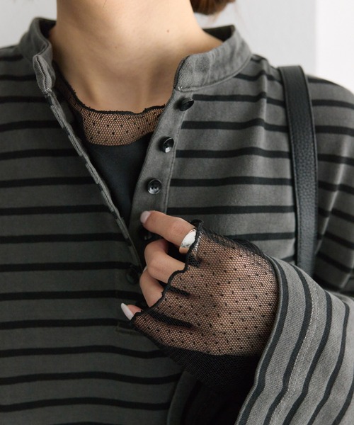 PUAL CE CIN(ピュアルセシン)の「ドットチュールドッキングレイヤードカットソー(Tシャツ/カットソー・レディース・オフホワイト/ブラック・FREE)」の16枚目の写真