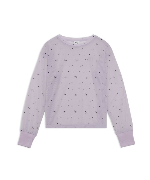 PUMA（プーマ）の「PUMA プーマ ウィメンズ オータム メッシュ AOP 長袖 Tシャツ（Tシャツ/カットソー・レディース・ブラック/ライラック・SMALL/X-LARGE/LARGE/MEDIUM）」の5枚目の写真