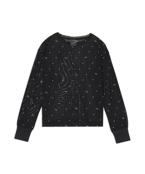 PUMA（プーマ）の「PUMA プーマ ウィメンズ オータム メッシュ AOP 長袖 Tシャツ（Tシャツ/カットソー・レディース・ブラック/ライラック・SMALL/X-LARGE/LARGE/MEDIUM）」の10枚目の写真