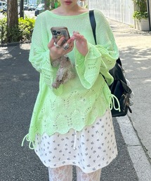 ドロスト透かしゆるニット