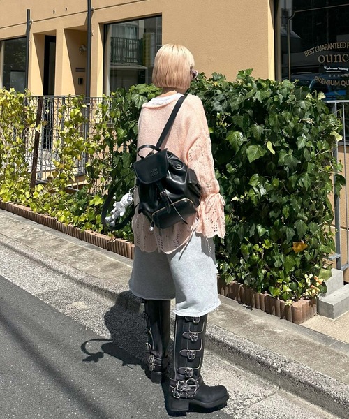 Alley Tokyo(アリートーキョー)の「ドロスト透かしゆるニット(ニット/セーター・レディース・ピンク/グリーン/アイボリー・FREE)」の18枚目の写真