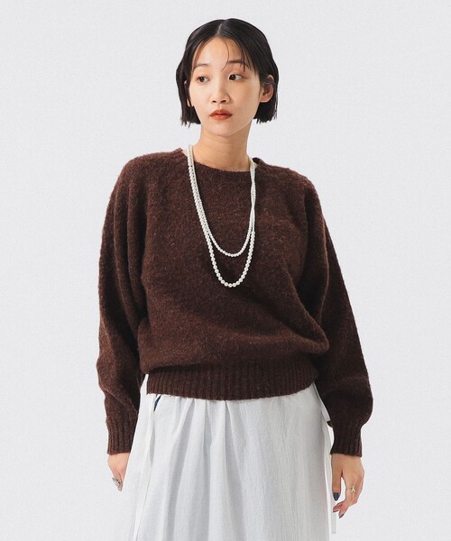 BEAMS BOY（ビームスボーイ）の「【1/15再値下げ】【別注】Nor’Easterly / シェットランド シャギー クルーネック 25FW（ニット/セーター・レディース・レッド/ブラウン/ブルー/パープル/グレー/ピンク・ONE SIZE）」の3枚目の写真