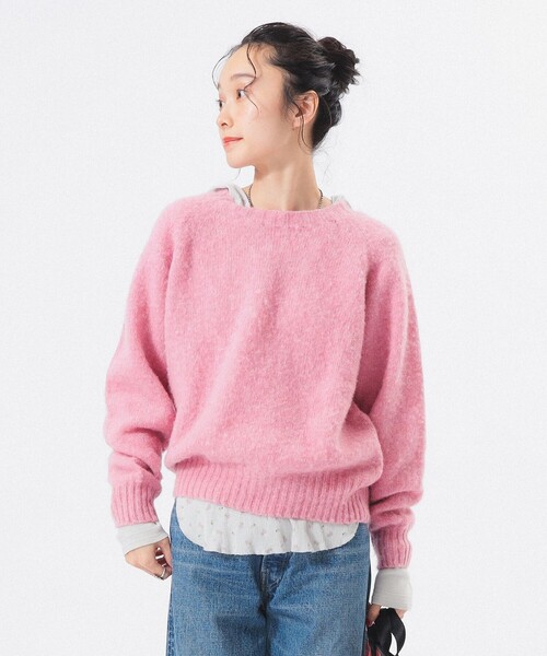 BEAMS BOY（ビームスボーイ）の「【1/15再値下げ】【別注】Nor’Easterly / シェットランド シャギー クルーネック 25FW（ニット/セーター・レディース・レッド/ブラウン/ブルー/パープル/グレー/ピンク・ONE SIZE）」の14枚目の写真