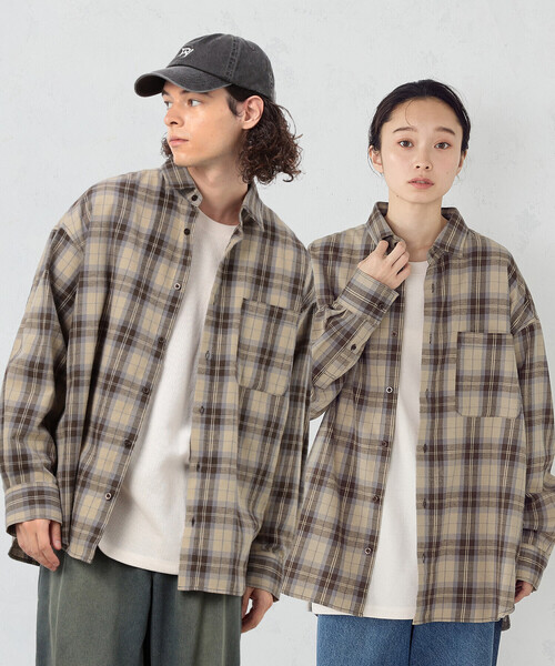 Purple&Yellow(パープルアンドイエロー)の「T/C チェックシャツ(シャツ/ブラウス・メンズ・ダークブラウン/ブラック・SMALL/LARGE/MEDIUM)」の2枚目の写真