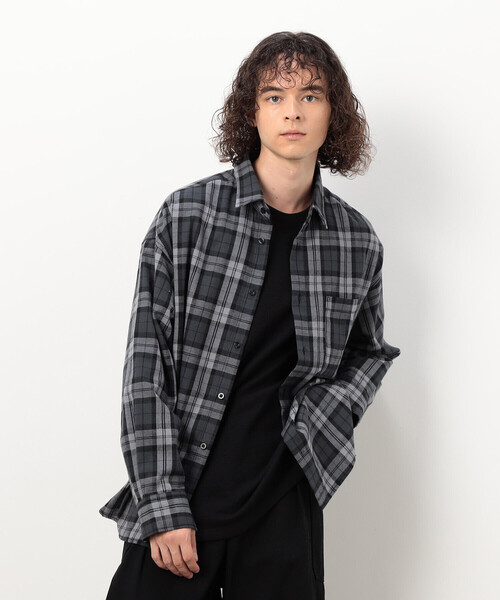 Purple&Yellow(パープルアンドイエロー)の「T/C チェックシャツ(シャツ/ブラウス・メンズ・ダークブラウン/ブラック・SMALL/LARGE/MEDIUM)」の3枚目の写真