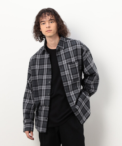 Purple&Yellow(パープルアンドイエロー)の「T/C チェックシャツ(シャツ/ブラウス・メンズ・ダークブラウン/ブラック・SMALL/LARGE/MEDIUM)」の4枚目の写真