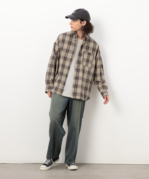 Purple&Yellow(パープルアンドイエロー)の「T/C チェックシャツ(シャツ/ブラウス・メンズ・ダークブラウン/ブラック・SMALL/LARGE/MEDIUM)」の6枚目の写真