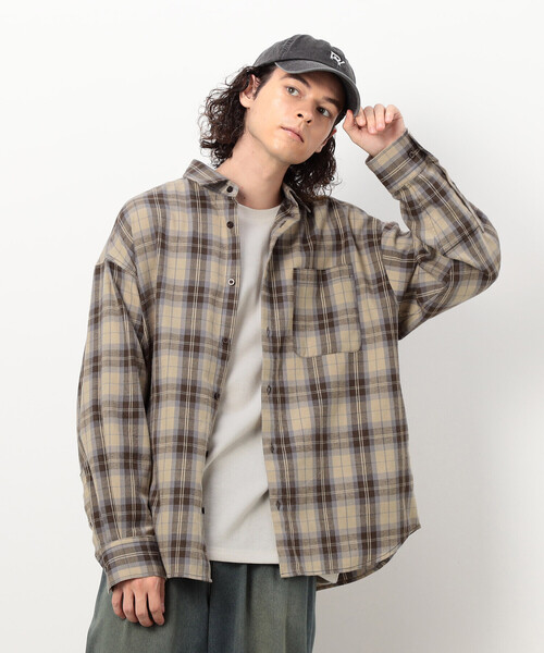 Purple&Yellow(パープルアンドイエロー)の「T/C チェックシャツ(シャツ/ブラウス・メンズ・ダークブラウン/ブラック・SMALL/LARGE/MEDIUM)」の10枚目の写真