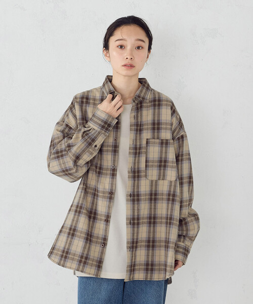 Purple&Yellow(パープルアンドイエロー)の「T/C チェックシャツ(シャツ/ブラウス・メンズ・ダークブラウン/ブラック・SMALL/LARGE/MEDIUM)」の13枚目の写真