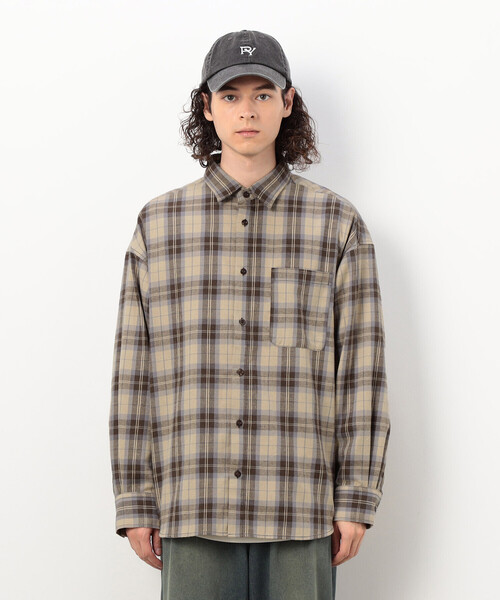 Purple&Yellow(パープルアンドイエロー)の「T/C チェックシャツ(シャツ/ブラウス・メンズ・ダークブラウン/ブラック・SMALL/LARGE/MEDIUM)」の15枚目の写真