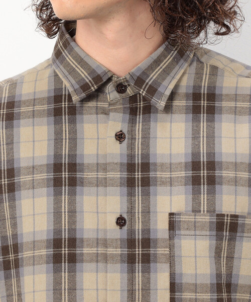 Purple&Yellow(パープルアンドイエロー)の「T/C チェックシャツ(シャツ/ブラウス・メンズ・ダークブラウン/ブラック・SMALL/LARGE/MEDIUM)」の18枚目の写真