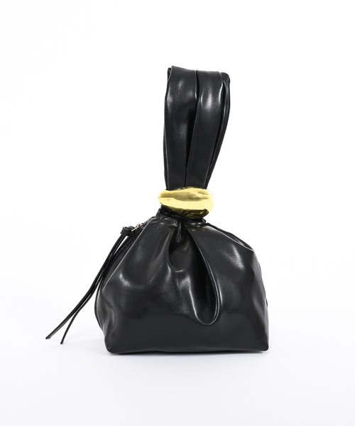 Narcissus（ナルシス）の「巾着ハンドミニバッグ/リングハンドバッグ（ハンドバッグ・レディース・ブラック/バーガンディー・FREE）」の3枚目の写真