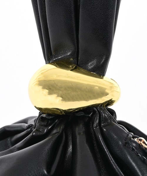 Narcissus（ナルシス）の「巾着ハンドミニバッグ/リングハンドバッグ（ハンドバッグ・レディース・ブラック/バーガンディー・FREE）」の5枚目の写真