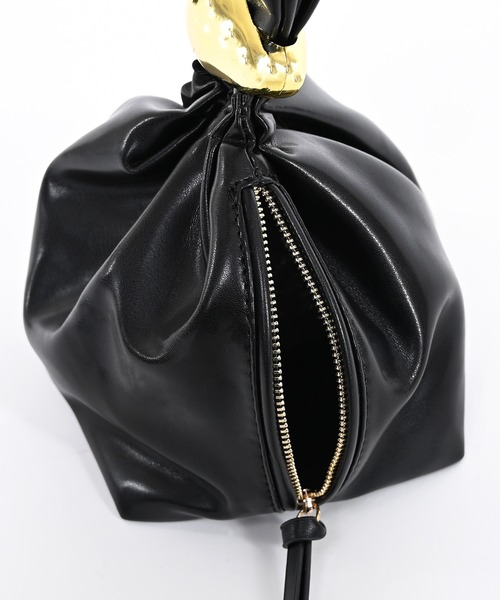 Narcissus（ナルシス）の「巾着ハンドミニバッグ/リングハンドバッグ（ハンドバッグ・レディース・ブラック/バーガンディー・FREE）」の6枚目の写真