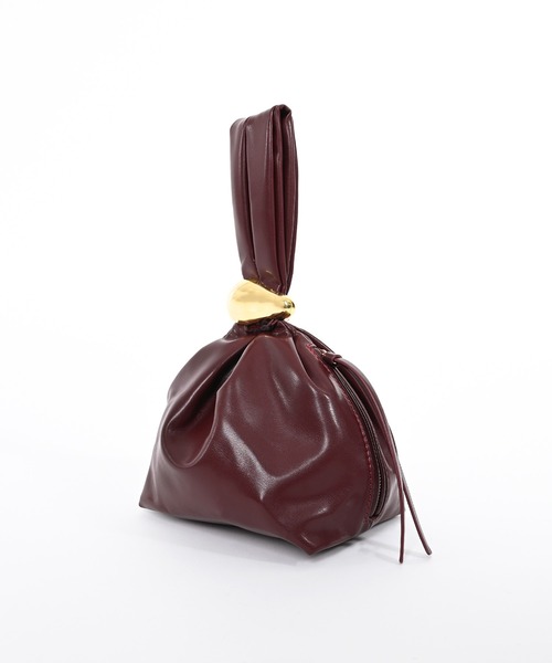 Narcissus（ナルシス）の「巾着ハンドミニバッグ/リングハンドバッグ（ハンドバッグ・レディース・ブラック/バーガンディー・FREE）」の9枚目の写真