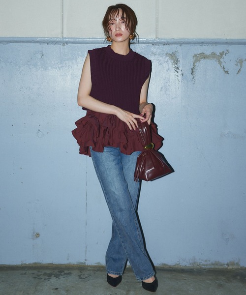 Narcissus（ナルシス）の「巾着ハンドミニバッグ/リングハンドバッグ（ハンドバッグ・レディース・ブラック/バーガンディー・FREE）」の11枚目の写真