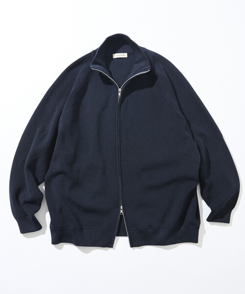 FREAK'S STORE（フリークスストア）の「限定展開 リラックスフィット 片畦編み ドライバーズニット / ジップアップニット（カーディガン/ボレロ・メンズ・ネイビー/ブラック/チャコールグレー・LARGE/MEDIUM/SMALL）」の19枚目の写真