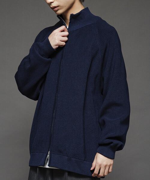 限定展開 リラックスフィット 片畦編み ドライバーズニット / ジップ