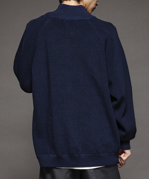 FREAK'S STORE（フリークスストア）の「限定展開 リラックスフィット 片畦編み ドライバーズニット / ジップアップニット（カーディガン/ボレロ・メンズ・ネイビー/ブラック/チャコールグレー・LARGE/MEDIUM/SMALL）」の10枚目の写真