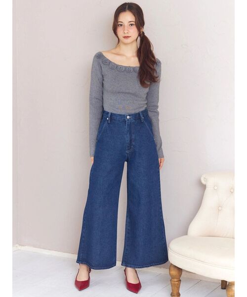 カルナムール　バックリボンデニムパンツ バックリボンデニムパンツ（デニムパンツ）｜CALNAMUR