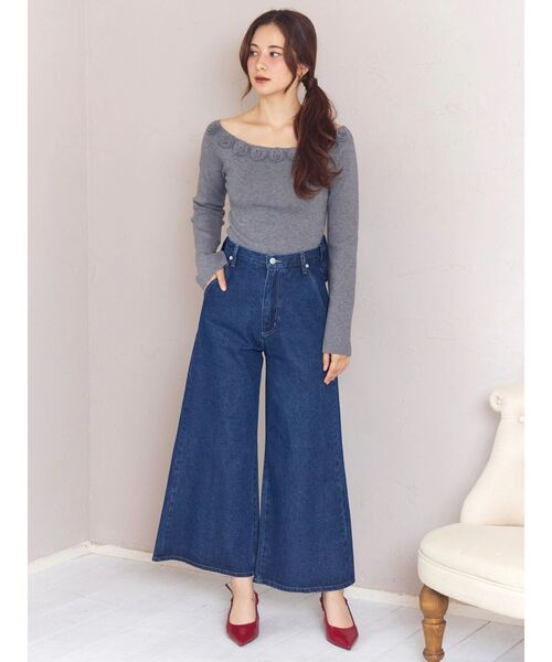 カルナムール　バックリボンデニムパンツ バックリボンデニムパンツ（デニムパンツ）｜CALNAMUR