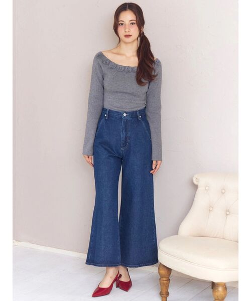 CALNAMUR（カルナムール）の「バックリボンデニムパンツ（デニムパンツ・レディース・ブラック/ブルー・X-SMALL/SMALL/MEDIUM）」の14枚目の写真