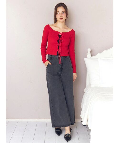 CALNAMUR（カルナムール）の「バックリボンデニムパンツ（デニムパンツ・レディース・ブラック/ブルー・X-SMALL/SMALL/MEDIUM）」の17枚目の写真