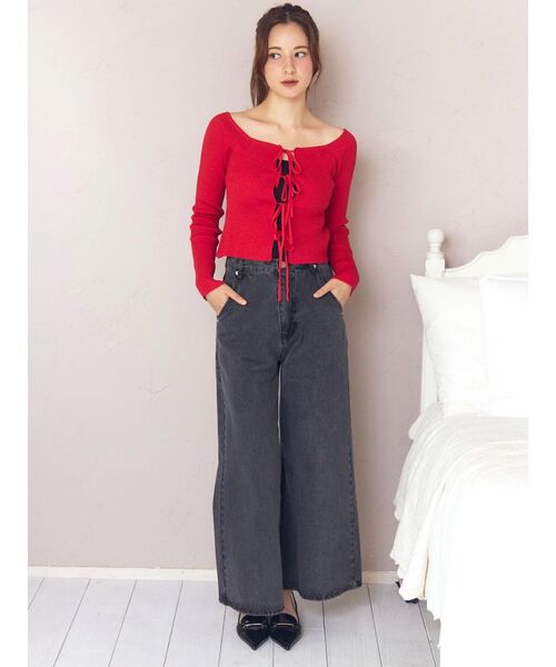 CALNAMUR（カルナムール）の「バックリボンデニムパンツ（デニムパンツ・レディース・ブラック/ブルー・X-SMALL/SMALL/MEDIUM）」の18枚目の写真