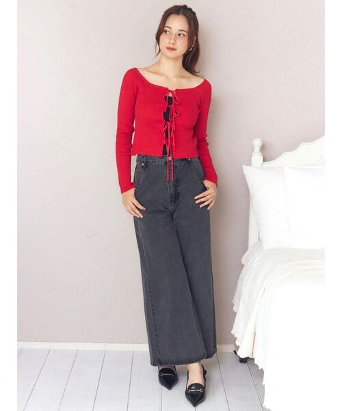 CALNAMUR（カルナムール）の「バックリボンデニムパンツ（デニムパンツ・レディース・ブラック/ブルー・X-SMALL/SMALL/MEDIUM）」の19枚目の写真