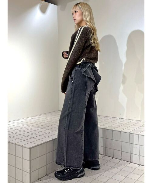 カルナムール　バックリボンデニムパンツ バックリボンデニムパンツ（デニムパンツ）｜CALNAMUR