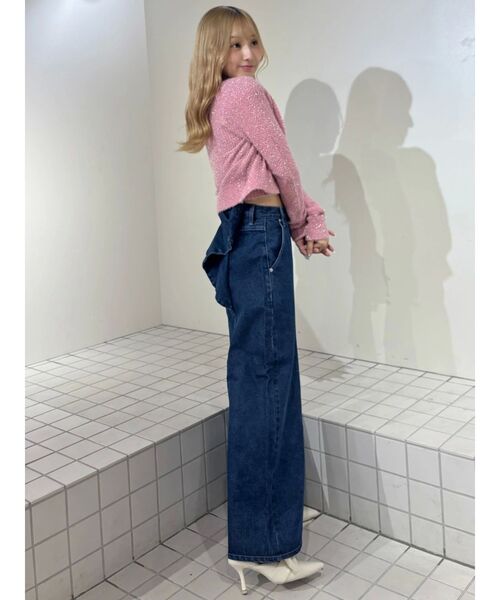 CALNAMUR(カルナムール)の「バックリボンデニムパンツ(デニムパンツ・レディース・ブラック/ブルー・X-SMALL/SMALL/MEDIUM)」の7枚目の写真