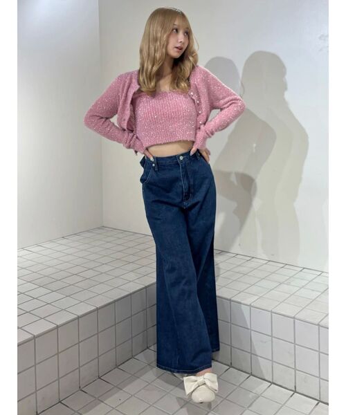 CALNAMUR(カルナムール)の「バックリボンデニムパンツ(デニムパンツ・レディース・ブラック/ブルー・X-SMALL/SMALL/MEDIUM)」の8枚目の写真