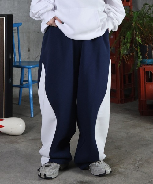 ILL'S（イルズ）の「配色切り替え ドロスト スウェットパンツ メンズ レディース ユニセックス（スウェットパンツ・メンズ・ブルー系その他/ネイビー/杢グレー/ブラック・L/M）」の3枚目の写真