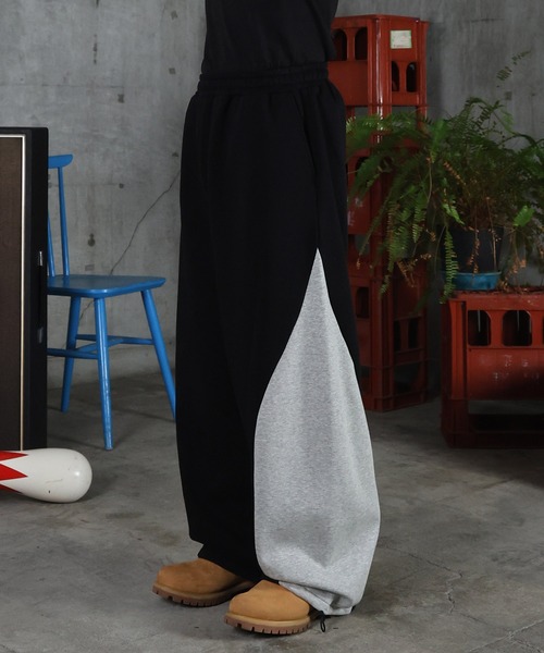 ILL'S（イルズ）の「配色切り替え ドロスト スウェットパンツ メンズ レディース ユニセックス（スウェットパンツ・メンズ・ブルー系その他/ネイビー/杢グレー/ブラック・L/M）」の2枚目の写真