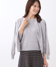 【WEB先行カラーあり／軽い羽織に◎／アンサンブル可】透かし柄カーディガン