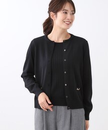 【WEB先行カラーあり/軽い羽織に◎/アンサンブル可】透かし柄カーディガン