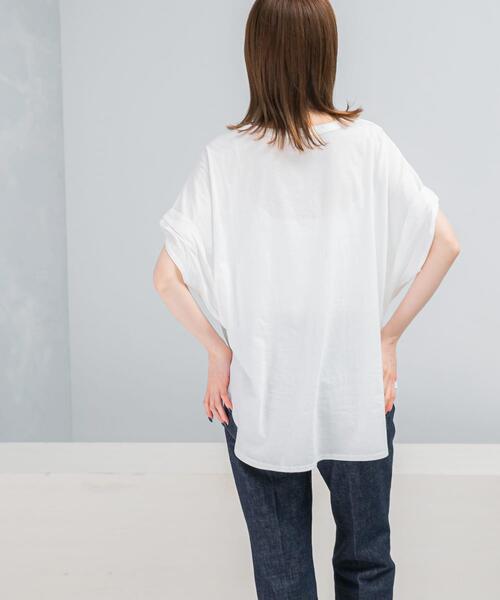 URBAN RESEARCH ROSSO WOMEN（アーバンリサーチ　ロッソ）の「CHIGNON　アーチロゴフレンチ（Tシャツ/カットソー・レディース・ブラック/ホワイト/ネイビー・FREE）」の4枚目の写真