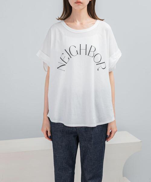 URBAN RESEARCH ROSSO WOMEN（アーバンリサーチ　ロッソ）の「CHIGNON　アーチロゴフレンチ（Tシャツ/カットソー・レディース・ブラック/ホワイト/ネイビー・FREE）」の5枚目の写真