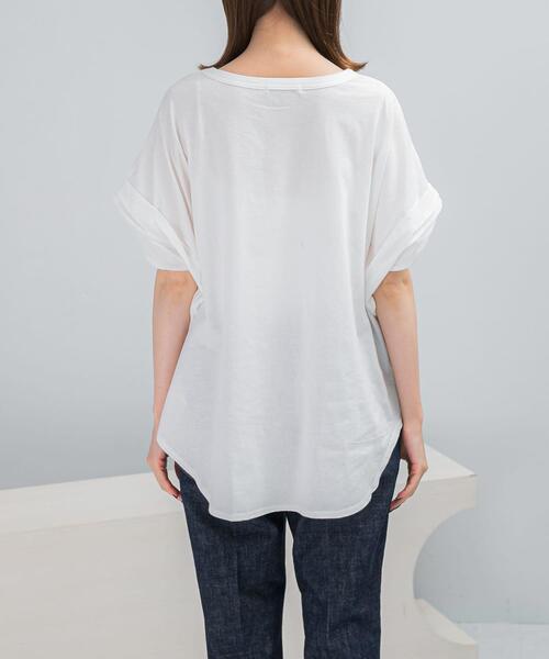 URBAN RESEARCH ROSSO WOMEN（アーバンリサーチ　ロッソ）の「CHIGNON　アーチロゴフレンチ（Tシャツ/カットソー・レディース・ブラック/ホワイト/ネイビー・FREE）」の7枚目の写真