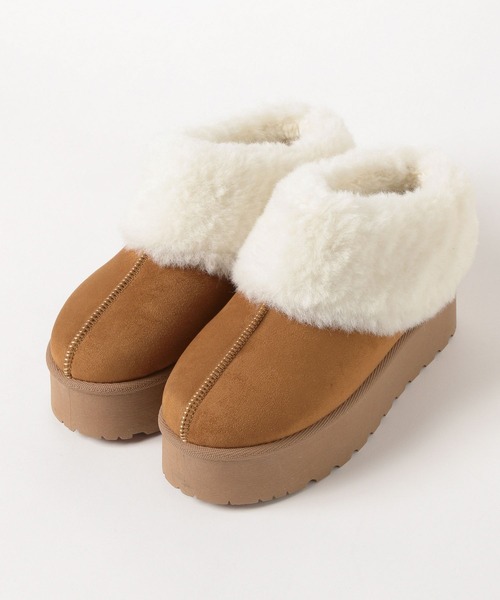 LAKOLE（ラコレ）の「フェイクムートンスリッポン / 571339（スリッポン・レディース・キャメル/ダークブラウン・LARGE/MEDIUM）」の4枚目の写真