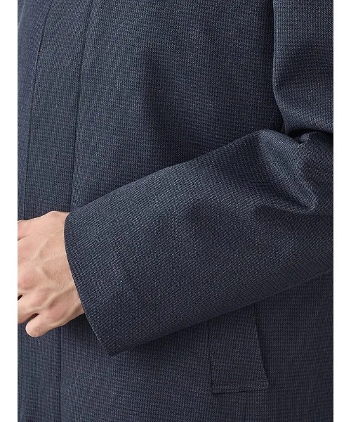 Perfect Suit FActory(パーフェクトスーツファクトリー)の「千鳥柄スタンドカラーコート 脱着ライナー付き ブラック/ネイビー(その他アウター・メンズ・ブラック/ネイビー・S/3L/LL/L/M)」の13枚目の写真