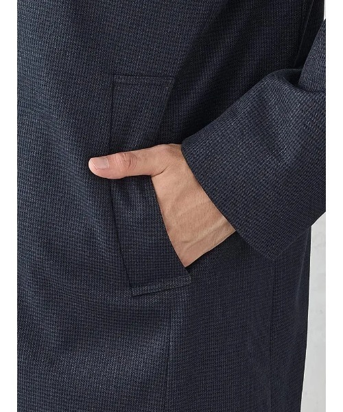 Perfect Suit FActory(パーフェクトスーツファクトリー)の「千鳥柄スタンドカラーコート 脱着ライナー付き ブラック/ネイビー(その他アウター・メンズ・ブラック/ネイビー・S/3L/LL/L/M)」の14枚目の写真