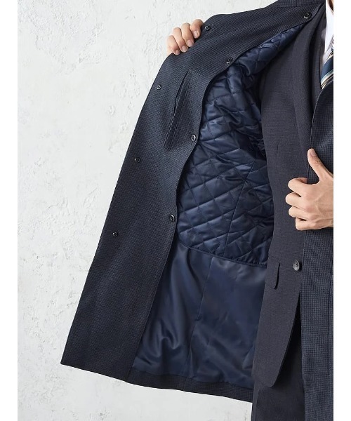 Perfect Suit FActory(パーフェクトスーツファクトリー)の「千鳥柄スタンドカラーコート 脱着ライナー付き ブラック/ネイビー(その他アウター・メンズ・ブラック/ネイビー・S/3L/LL/L/M)」の16枚目の写真