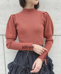 F i.n.t | 袖口レースアップリブニットプルオーバー(ニット/セーター)