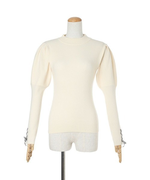 F i.n.t（フィント）の「袖口レースアップリブニットプルオーバー/fint フィント（ニット/セーター・レディース・ライトベージュ/ダークオレンジ/オフホワイト・FREE）」の15枚目の写真