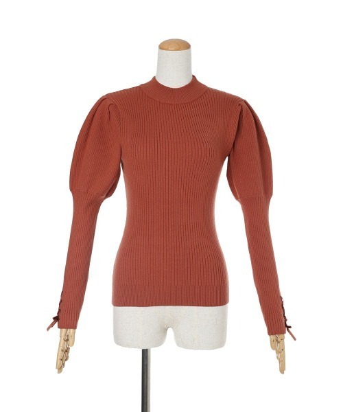 F i.n.t（フィント）の「袖口レースアップリブニットプルオーバー/fint フィント（ニット/セーター・レディース・ライトベージュ/ダークオレンジ/オフホワイト・FREE）」の16枚目の写真