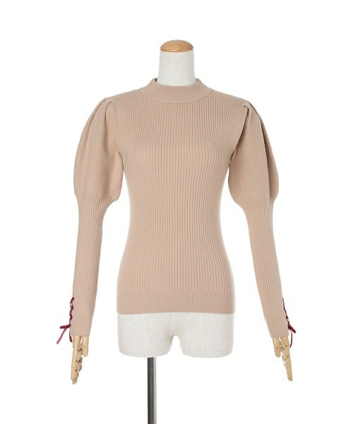 F i.n.t（フィント）の「袖口レースアップリブニットプルオーバー/fint フィント（ニット/セーター・レディース・ライトベージュ/ダークオレンジ/オフホワイト・FREE）」の17枚目の写真