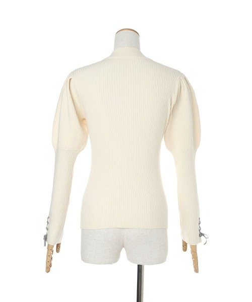 F i.n.t（フィント）の「袖口レースアップリブニットプルオーバー/fint フィント（ニット/セーター・レディース・ライトベージュ/ダークオレンジ/オフホワイト・FREE）」の18枚目の写真