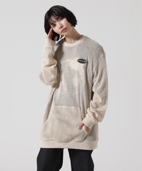 over print(オーバープリント)の「overprint/オーバープリント/MESH TEE(Tシャツ/カットソー・メンズ・ブラック/アイボリー・L/M)」の1枚目の写真