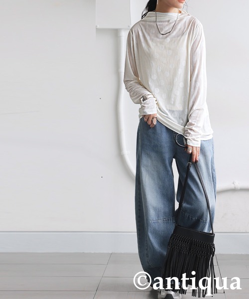 antiqua(アンティカ)の「ドット柄シアートップス(その他トップス・レディース・ホワイト/ブラック・ONESIZE)」の19枚目の写真